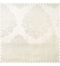 Cream color traditional damask designs texture finished surface swirls horizontal lines polyester main curtain